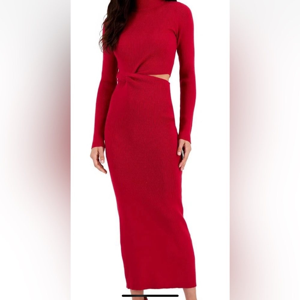 🆕Elegant Red Cut-Out Dress🆕🌹 - Picture 3 of 5